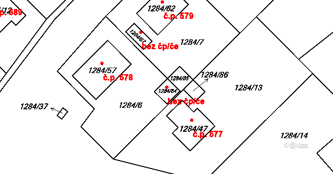 Spořice 94845671 na parcele st. 1284/84 v KÚ Spořice, Katastrální mapa