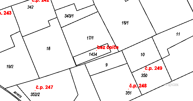 Březí 99112671 na parcele st. 1434 v KÚ Březí u Mikulova, Katastrální mapa