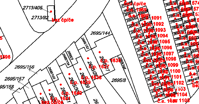Pelhřimov 1636 na parcele st. 2695/27 v KÚ Pelhřimov, Katastrální mapa
