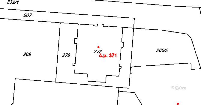 Hostivař 371, Praha na parcele st. 272 v KÚ Hostivař, Katastrální mapa