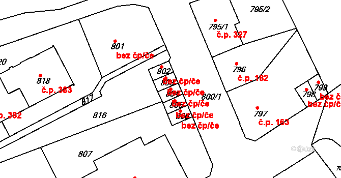 Ústí nad Labem 38809672 na parcele st. 804 v KÚ Neštěmice, Katastrální mapa