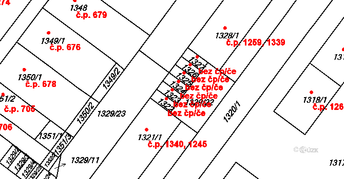 Duchcov 39104672 na parcele st. 1323 v KÚ Duchcov, Katastrální mapa