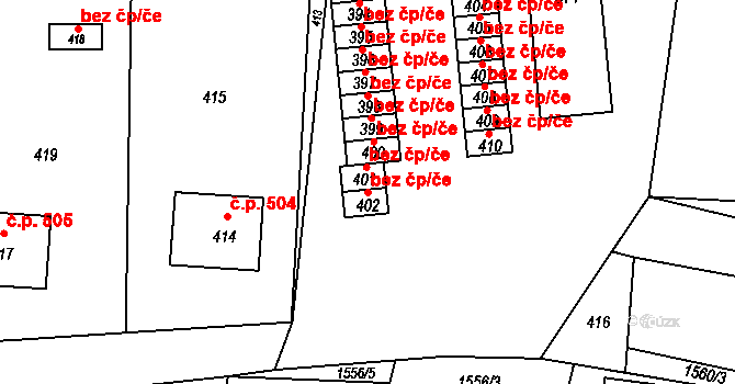 Jablůnka 39521672 na parcele st. 402 v KÚ Jablůnka, Katastrální mapa