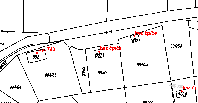 Krupka 43472672 na parcele st. 897 v KÚ Bohosudov, Katastrální mapa