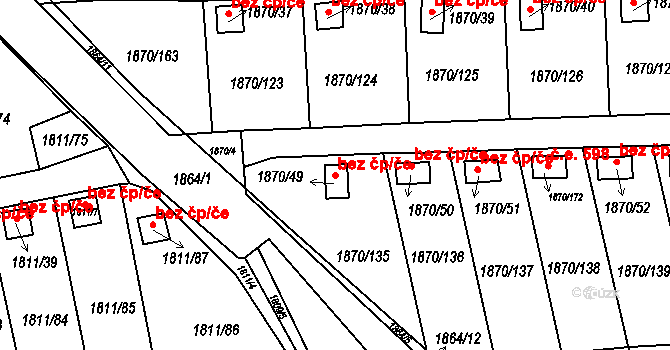Miřetice u Klášterce nad Ohří 604, Klášterec nad Ohří na parcele st. 1870/49 v KÚ Miřetice u Klášterce nad Ohří, Katastrální mapa