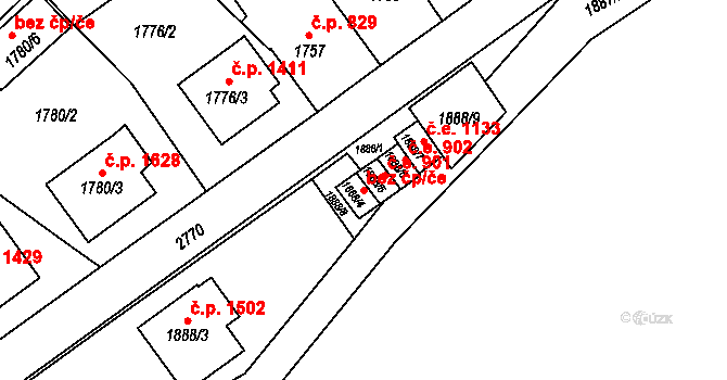 Velké Meziříčí 47279672 na parcele st. 1888/4 v KÚ Velké Meziříčí, Katastrální mapa