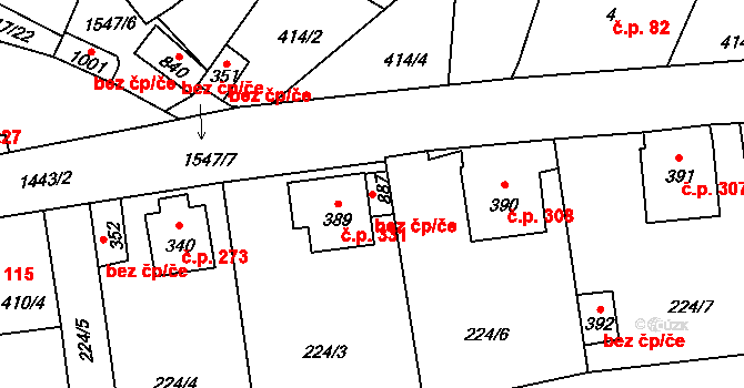 Chýnov 47418672 na parcele st. 887 v KÚ Chýnov u Tábora, Katastrální mapa