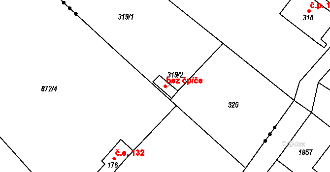 Trmice 48118672 na parcele st. 319/2 v KÚ Koštov, Katastrální mapa