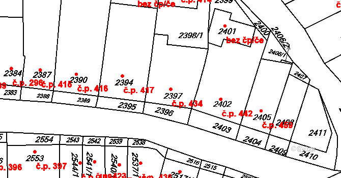Nivnice 434 na parcele st. 2397 v KÚ Nivnice, Katastrální mapa