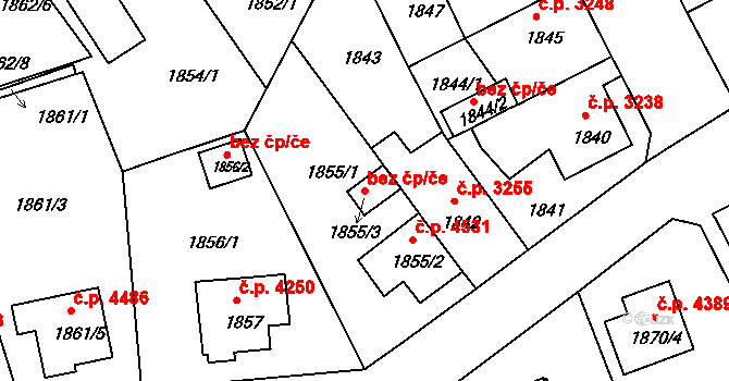 Chomutov 80333672 na parcele st. 1855/3 v KÚ Chomutov II, Katastrální mapa
