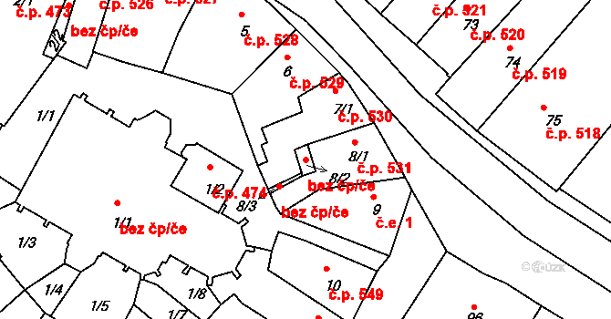 Slavonice 95469672 na parcele st. 8/2 v KÚ Slavonice, Katastrální mapa