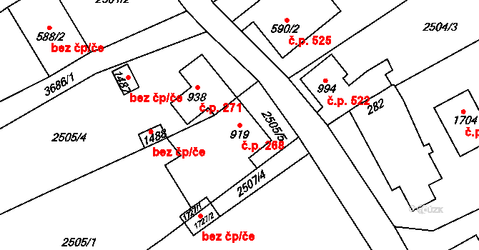 Cvikov II 268, Cvikov na parcele st. 919 v KÚ Cvikov, Katastrální mapa