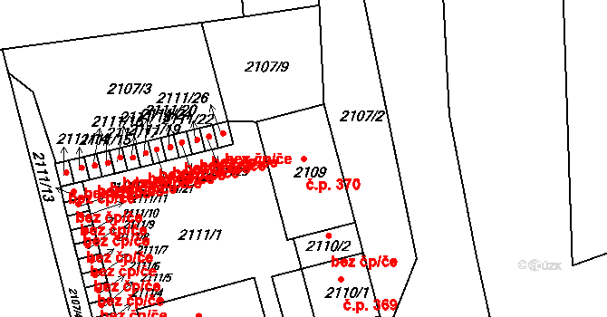 Frýdlant 370, Frýdlant nad Ostravicí na parcele st. 2109 v KÚ Frýdlant nad Ostravicí, Katastrální mapa