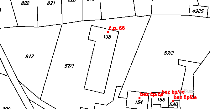 Zděchov 66 na parcele st. 138 v KÚ Zděchov, Katastrální mapa