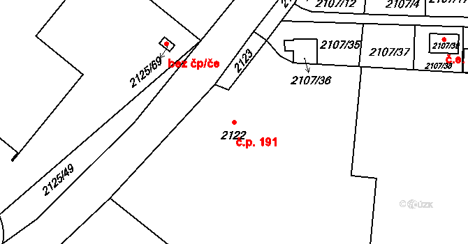 Liberec XIV-Ruprechtice 191, Liberec na parcele st. 2122 v KÚ Ruprechtice, Katastrální mapa