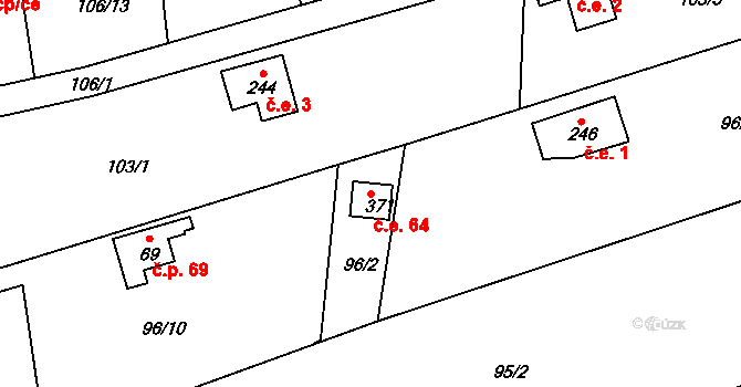 Mlékojedy 64, Neratovice na parcele st. 371 v KÚ Mlékojedy u Neratovic, Katastrální mapa
