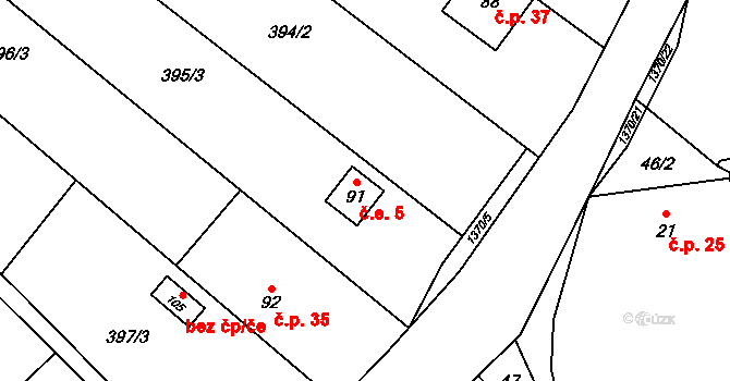 Nesperská Lhota 5, Vlašim na parcele st. 91 v KÚ Nesperská Lhota, Katastrální mapa