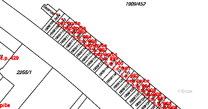 Kopřivnice 900 na parcele st. 3475 v KÚ Kopřivnice, Katastrální mapa