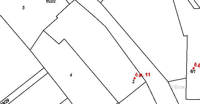 Bilina 11, Veselíčko na parcele st. 2 v KÚ Bilina, Katastrální mapa