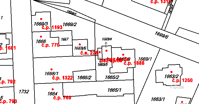 Český Těšín 38181673 na parcele st. 1669/5 v KÚ Český Těšín, Katastrální mapa