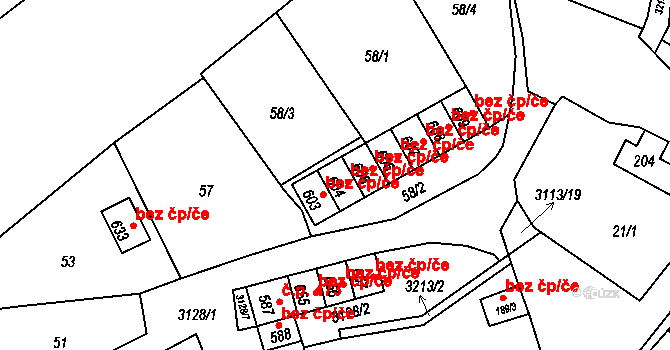 Bečov nad Teplou 39651673 na parcele st. 604 v KÚ Bečov nad Teplou, Katastrální mapa