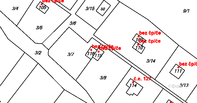 Chotoviny 39946673 na parcele st. 115 v KÚ Řevnov, Katastrální mapa