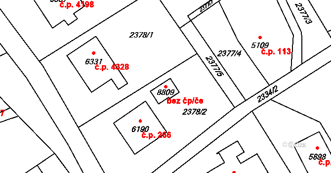 Zlín 42682673 na parcele st. 8809 v KÚ Zlín, Katastrální mapa