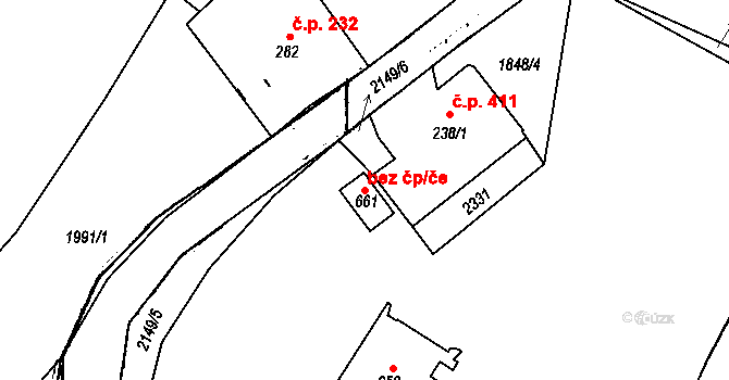 Kašperské Hory 45170673 na parcele st. 661 v KÚ Kašperské Hory, Katastrální mapa
