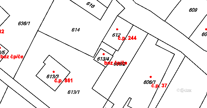 Studénka 48260673 na parcele st. 613/4 v KÚ Studénka nad Odrou, Katastrální mapa