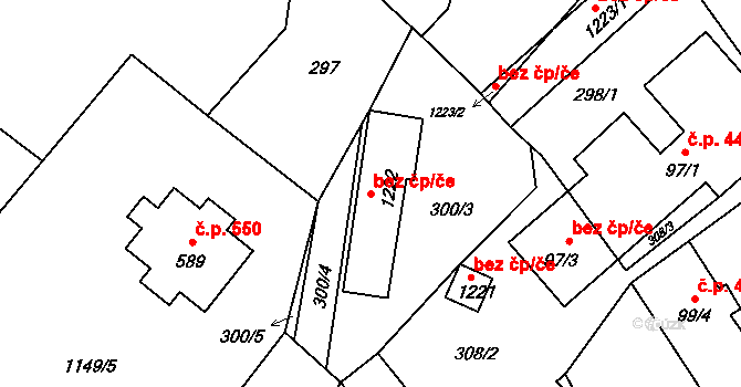 Rtyně v Podkrkonoší 49058673 na parcele st. 1222 v KÚ Rtyně v Podkrkonoší, Katastrální mapa