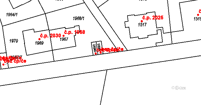 Praha 49070673 na parcele st. 1968/3 v KÚ Smíchov, Katastrální mapa