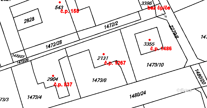Beroun-Město 1267, Beroun na parcele st. 2131 v KÚ Beroun, Katastrální mapa