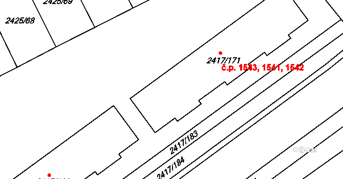Rychnov nad Kněžnou 1541 na parcele st. 2417/171 v KÚ Rychnov nad Kněžnou, Katastrální mapa