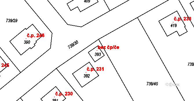 Kameničky 106472674 na parcele st. 393 v KÚ Kameničky, Katastrální mapa