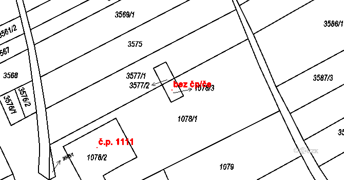 Dolní Bojanovice 115405674 na parcele st. 1078/3 v KÚ Dolní Bojanovice, Katastrální mapa