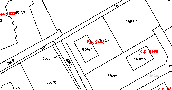 Petřvald 2403 na parcele st. 5768/17 v KÚ Petřvald u Karviné, Katastrální mapa
