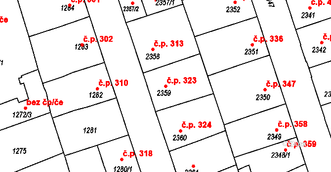 Kročehlavy 323, Kladno na parcele st. 2359 v KÚ Kročehlavy, Katastrální mapa