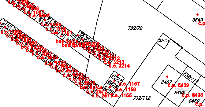 Zlín 3213 na parcele st. 6458 v KÚ Zlín, Katastrální mapa