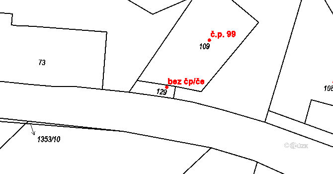 Podmoky 38687674 na parcele st. 129 v KÚ Podmoky u Golčova Jeníkova, Katastrální mapa
