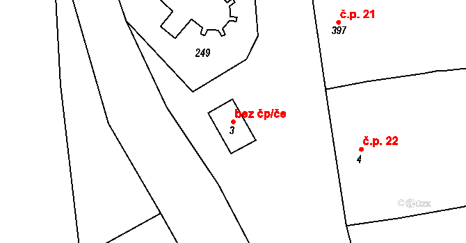 Cvrčovice 42673674 na parcele st. 3 v KÚ Cvrčovice u Pohořelic, Katastrální mapa