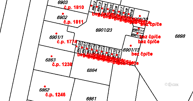 Plzeň 43558674 na parcele st. 6901/18 v KÚ Plzeň, Katastrální mapa