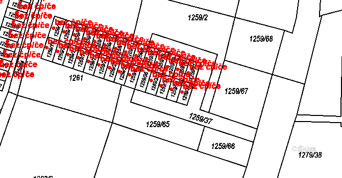 Dobruška 50142674 na parcele st. 1259/33 v KÚ Dobruška, Katastrální mapa