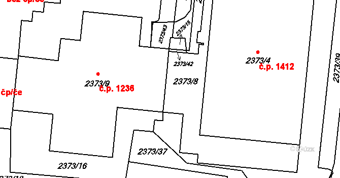 Jeseník 1047 na parcele st. 2373/8 v KÚ Jeseník, Katastrální mapa