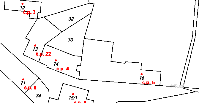Lichoceves 5 na parcele st. 16 v KÚ Lichoceves, Katastrální mapa