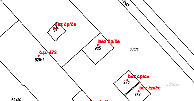 Kvasice 79535674 na parcele st. 935 v KÚ Kvasice, Katastrální mapa