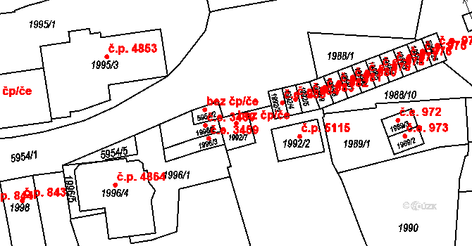 Jihlava 80755674 na parcele st. 1992/7 v KÚ Jihlava, Katastrální mapa