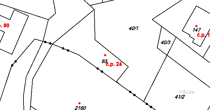 Panská Habrová 24, Rychnov nad Kněžnou na parcele st. 63 v KÚ Panská Habrová, Katastrální mapa