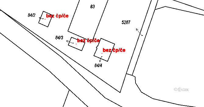 Lomy 101776675 na parcele st. 84/4 v KÚ Lomy u Jemnice, Katastrální mapa