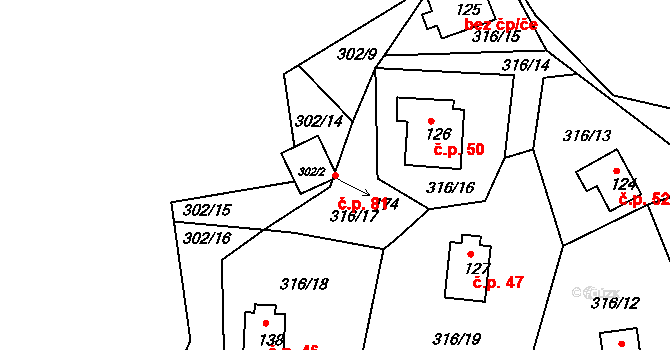 Děkanské Skaliny 81, Benešov nad Černou na parcele st. 174 v KÚ Děkanské Skaliny, Katastrální mapa