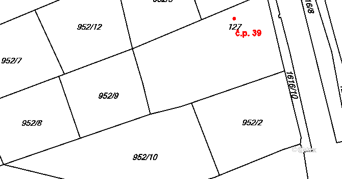 Trnová 39, Tisová na parcele st. 127 v KÚ Trnová u Tachova, Katastrální mapa